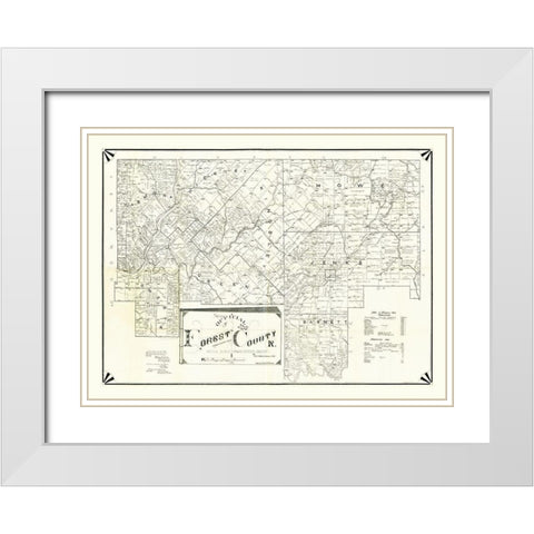 Forest County Pennsylvania - Whittekin 1895 White Modern Wood Framed Art Print with Double Matting by Whittekin