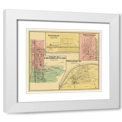 Freedom, Saint Clair Pennsylvania Landowner White Modern Wood Framed Art Print with Double Matting by Hayes