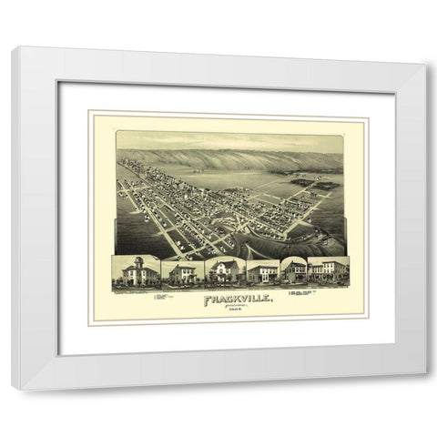 Frackville Pennsylvania - Fowler 1889 White Modern Wood Framed Art Print with Double Matting by Fowler
