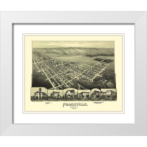 Frackville Pennsylvania - Fowler 1889 White Modern Wood Framed Art Print with Double Matting by Fowler
