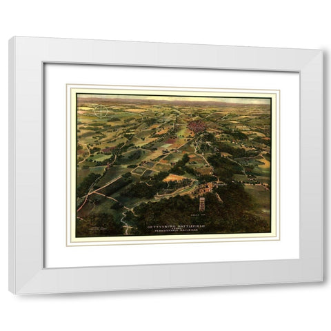Gettysburg Region Pennsylvania -1913 White Modern Wood Framed Art Print with Double Matting by Unknown