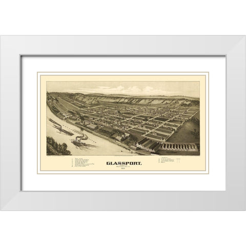 Glassport Pennsylvania - Fowler 1902 White Modern Wood Framed Art Print with Double Matting by Fowler