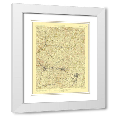 Greensburg Pennsylvania Quad - USGS 1906 White Modern Wood Framed Art Print with Double Matting by USGS