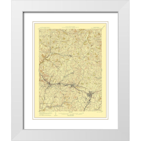 Greensburg Pennsylvania Quad - USGS 1906 White Modern Wood Framed Art Print with Double Matting by USGS