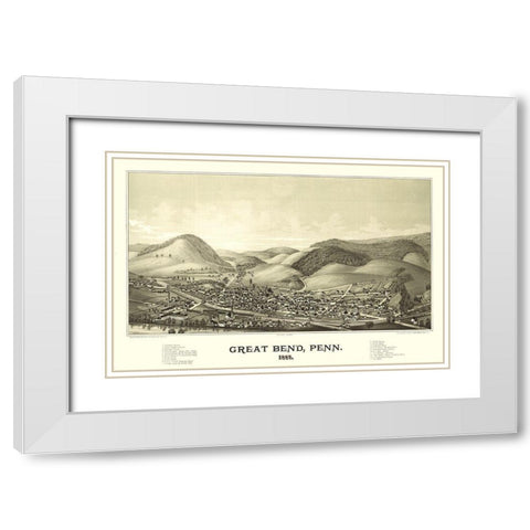 Great Bend Pennsylvania - Burleigh 1887 White Modern Wood Framed Art Print with Double Matting by Burleigh