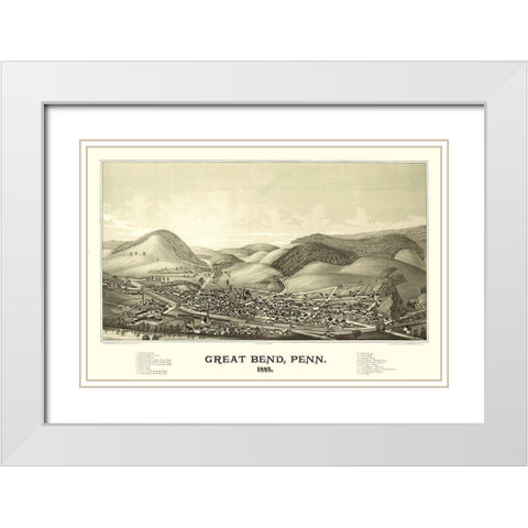 Great Bend Pennsylvania - Burleigh 1887 White Modern Wood Framed Art Print with Double Matting by Burleigh