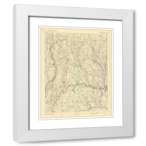 Honesdale Pennsylvania Quad - USGS 1892 White Modern Wood Framed Art Print with Double Matting by USGS