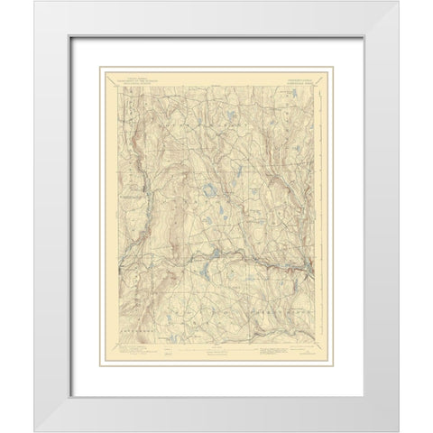 Honesdale Pennsylvania Quad - USGS 1892 White Modern Wood Framed Art Print with Double Matting by USGS