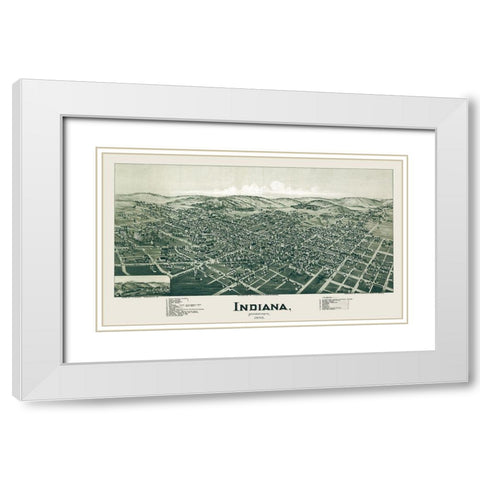 Indiana Pennsylvania - Fowler 1900 White Modern Wood Framed Art Print with Double Matting by Fowler