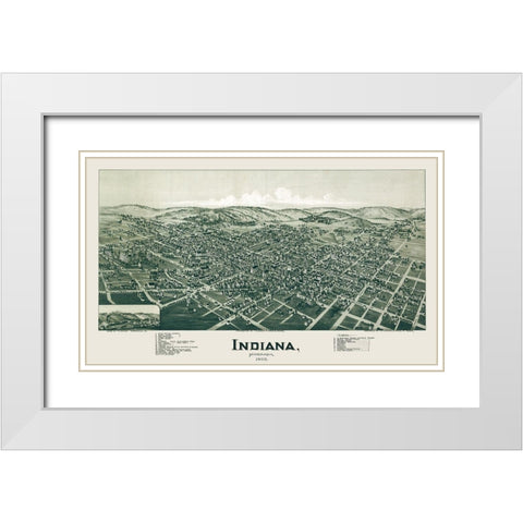 Indiana Pennsylvania - Fowler 1900 White Modern Wood Framed Art Print with Double Matting by Fowler