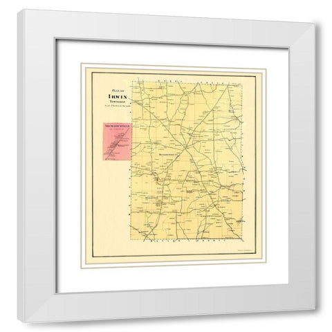 Irwin Pennsylvania Landowner - Mayer 1865 White Modern Wood Framed Art Print with Double Matting by Mayer