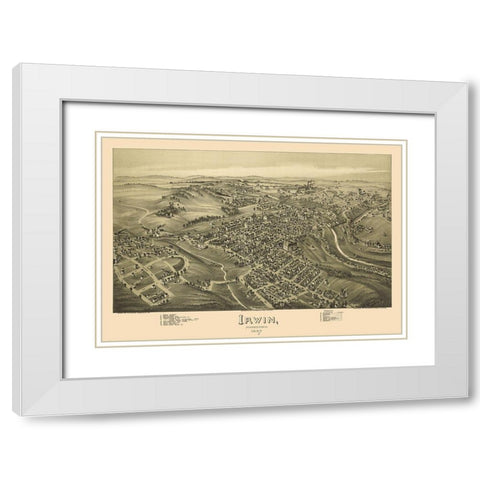 Irwin Pennsylvania - Fowler 1897 White Modern Wood Framed Art Print with Double Matting by Fowler