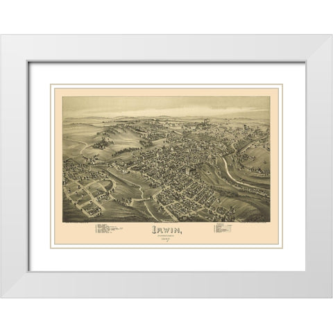 Irwin Pennsylvania - Fowler 1897 White Modern Wood Framed Art Print with Double Matting by Fowler