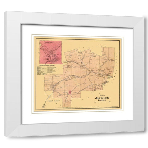 Jackson Pennsylvania Landowner - Beers 1865 White Modern Wood Framed Art Print with Double Matting by Beers