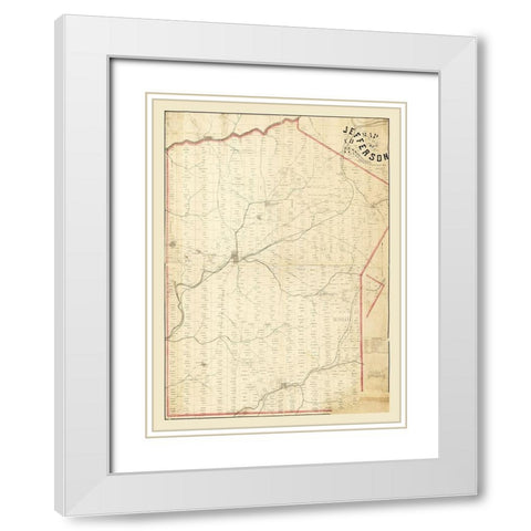 Jefferson County Pennsylvania - Gillespie 1857 White Modern Wood Framed Art Print with Double Matting by Gillespie