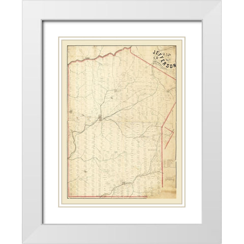 Jefferson County Pennsylvania - Gillespie 1857 White Modern Wood Framed Art Print with Double Matting by Gillespie