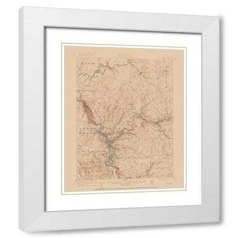Johnstown Pennsylvania Quad - USGS 1907 White Modern Wood Framed Art Print with Double Matting by USGS