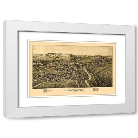 Johnsonburg Pennsylvania - Fowler 1895 White Modern Wood Framed Art Print with Double Matting by Fowler