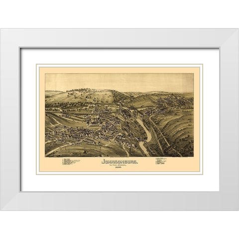 Johnsonburg Pennsylvania - Fowler 1895 White Modern Wood Framed Art Print with Double Matting by Fowler
