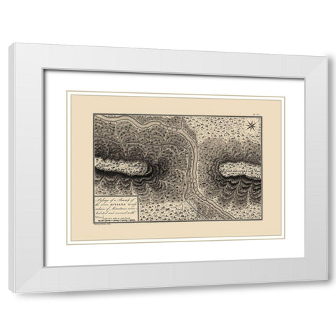 Juniata River Branch, Pennsylvania - Collot 1796 White Modern Wood Framed Art Print with Double Matting by Collot