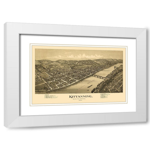 Kittanning Pennsylvania - Fowler 1896 White Modern Wood Framed Art Print with Double Matting by Fowler