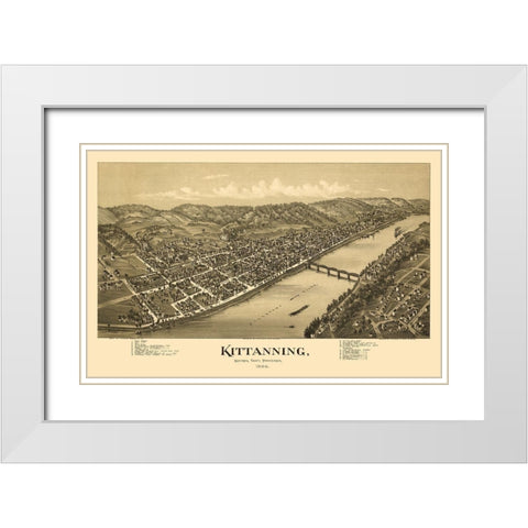 Kittanning Pennsylvania - Fowler 1896 White Modern Wood Framed Art Print with Double Matting by Fowler