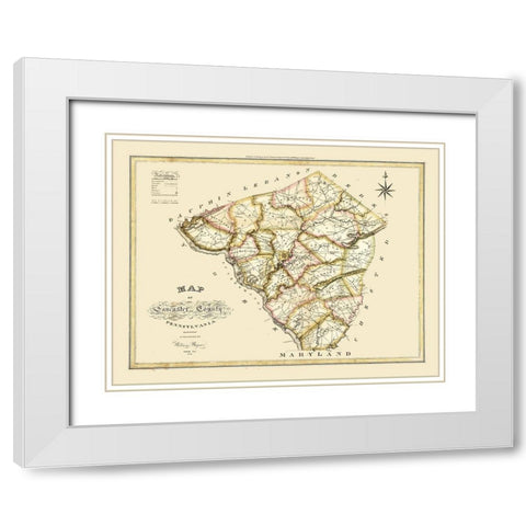 Lancaster County Pennsylvania - Wagner 1821 White Modern Wood Framed Art Print with Double Matting by Wagner