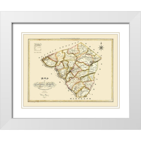 Lancaster County Pennsylvania - Wagner 1821 White Modern Wood Framed Art Print with Double Matting by Wagner