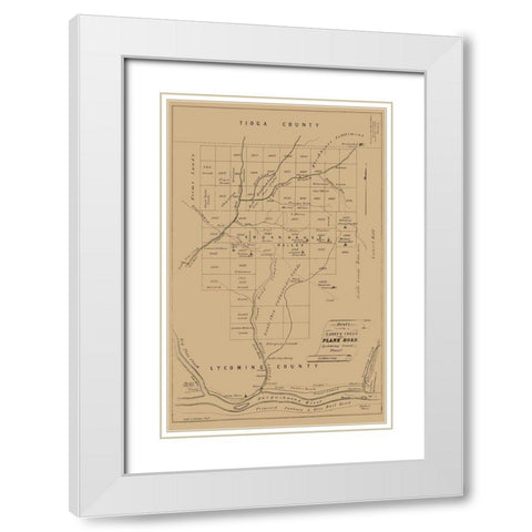 Lycoming County Pennsylvania - Kollner 1855 White Modern Wood Framed Art Print with Double Matting by Kollner