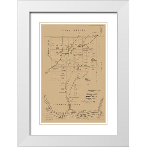 Lycoming County Pennsylvania - Kollner 1855 White Modern Wood Framed Art Print with Double Matting by Kollner