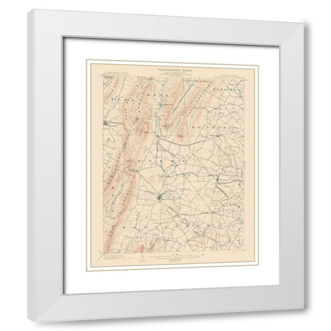 Mercersburg Pennsylvania Quad - USGS 1902 White Modern Wood Framed Art Print with Double Matting by USGS