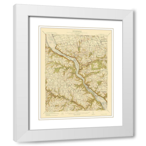 Mccalls Ferry Pennsylvania Quad - USGS 1912 White Modern Wood Framed Art Print with Double Matting by USGS