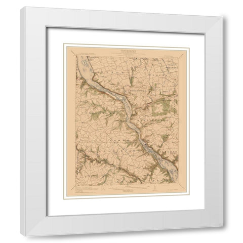 McCalls Ferry Pennsylvania Quad - USGS 1954 White Modern Wood Framed Art Print with Double Matting by USGS