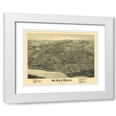 McKees Rocks Pennsylvania - Fowler 1901 White Modern Wood Framed Art Print with Double Matting by Fowler