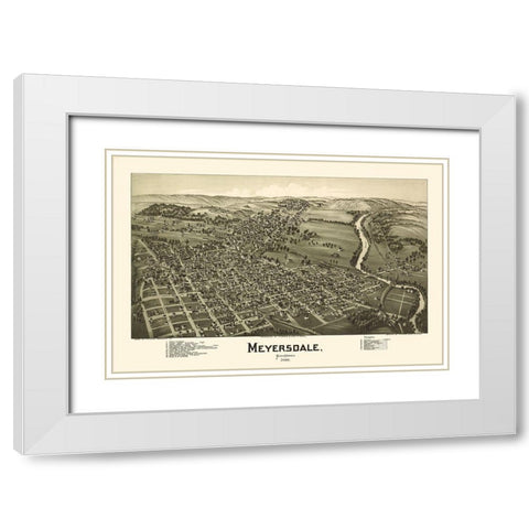 Meyersdale Pennsylvania - Fowler 1900 White Modern Wood Framed Art Print with Double Matting by Fowler