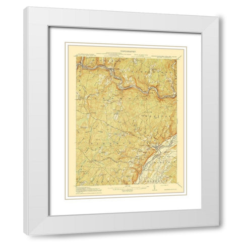 Milford New York New Jersey Quad - USGS 1915 White Modern Wood Framed Art Print with Double Matting by USGS