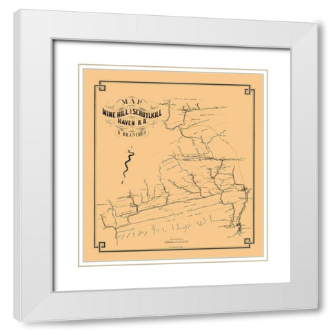 Mine Hill and Schuylkill Haven Railroad 1857 White Modern Wood Framed Art Print with Double Matting by Duval