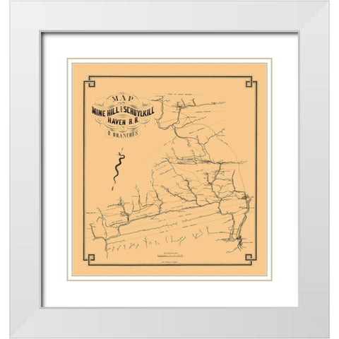 Mine Hill and Schuylkill Haven Railroad 1857 White Modern Wood Framed Art Print with Double Matting by Duval