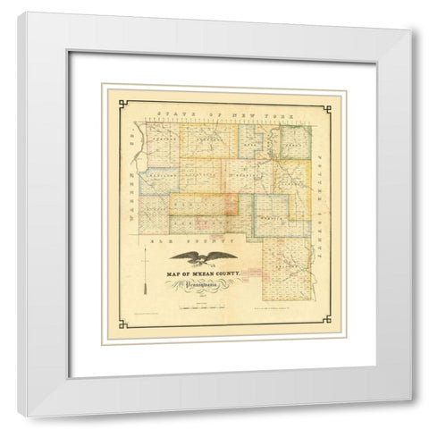 MKean County Pennsylvania - Kollner 1857 White Modern Wood Framed Art Print with Double Matting by Kollner