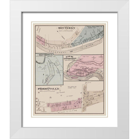 Monterey Keeversburg Upper Hillville Pennsylvania White Modern Wood Framed Art Print with Double Matting by Caldwell