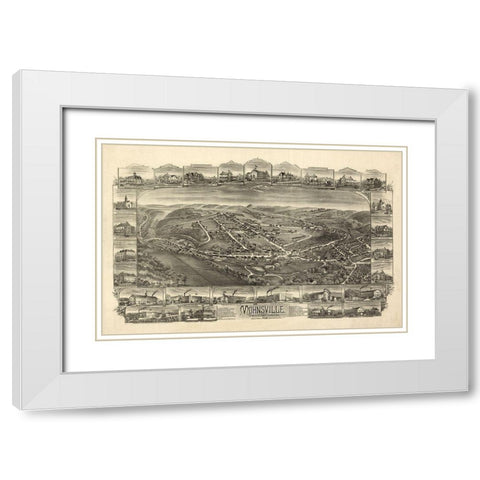 Mohnsville Pennsylvania - Bailey 1898 White Modern Wood Framed Art Print with Double Matting by Bailey