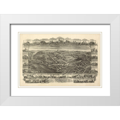 Mohnsville Pennsylvania - Bailey 1898 White Modern Wood Framed Art Print with Double Matting by Bailey