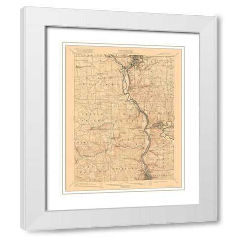 New Castle Pennsylvania Quad - USGS 1904 White Modern Wood Framed Art Print with Double Matting by USGS
