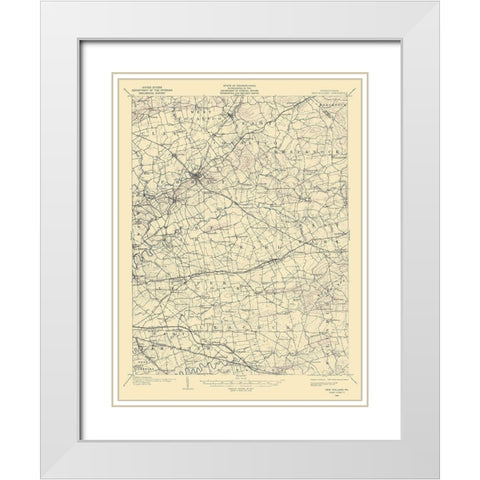 New Holland Pennsylvania Quad - USGS 1906 White Modern Wood Framed Art Print with Double Matting by USGS