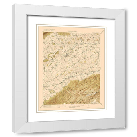 Newville Pennsylvania Quad - USGS 1919 White Modern Wood Framed Art Print with Double Matting by USGS