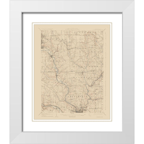 Neshannock Pennsylvania Quad - USGS 1907 White Modern Wood Framed Art Print with Double Matting by USGS