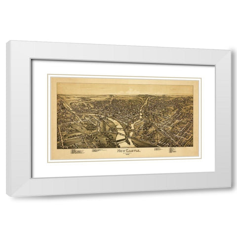New Castle Pennsylvania - Fowler 1896 White Modern Wood Framed Art Print with Double Matting by Fowler