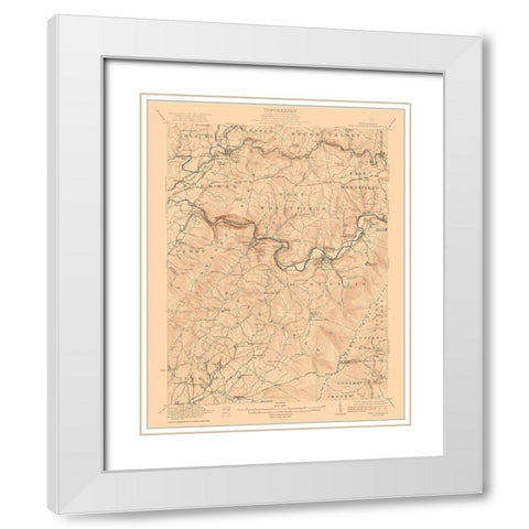 New Florence Pennsylvania Quad - USGS 1922 White Modern Wood Framed Art Print with Double Matting by USGS