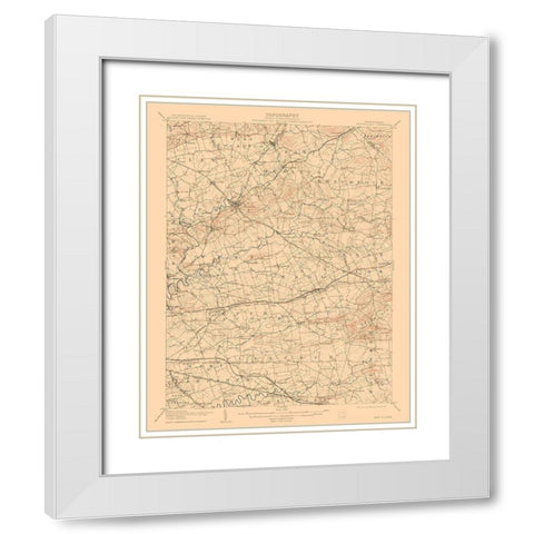 New Holland Pennsylvania Quad - USGS 1908 White Modern Wood Framed Art Print with Double Matting by USGS
