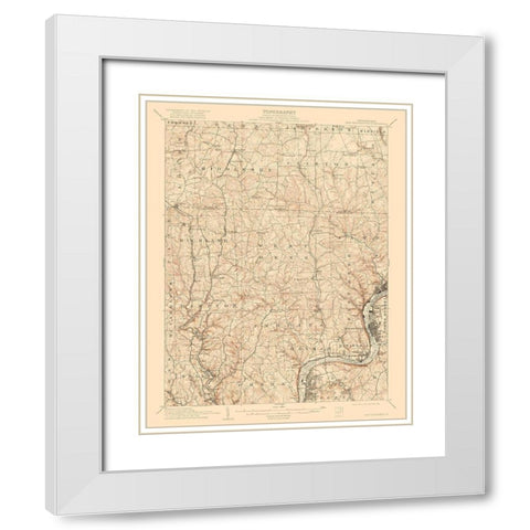 New Kensington Pennsylvania Quad - USGS 1910 White Modern Wood Framed Art Print with Double Matting by USGS